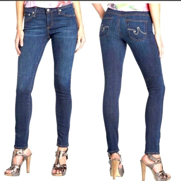 AG Adriano Goldschmied Lowrise Med Wash Legging Super Skinny Jeans Size 26 - Picture 1 of 16